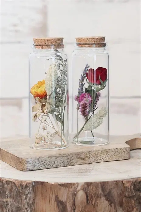 Droogbloemen in glazen buis - 12,5 cm